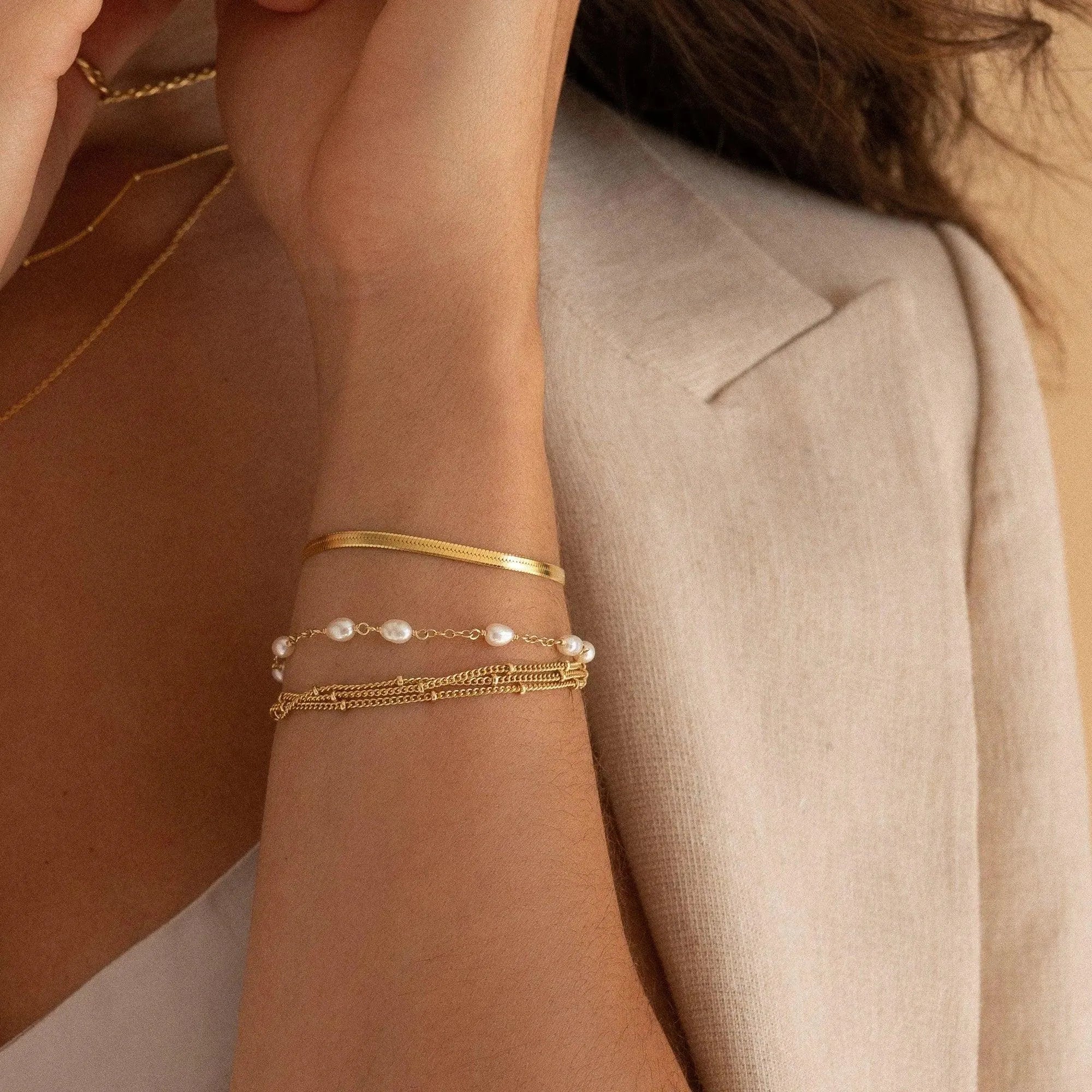 Alexandra Rice Pearl Gold Bracelet - ELLA PALM