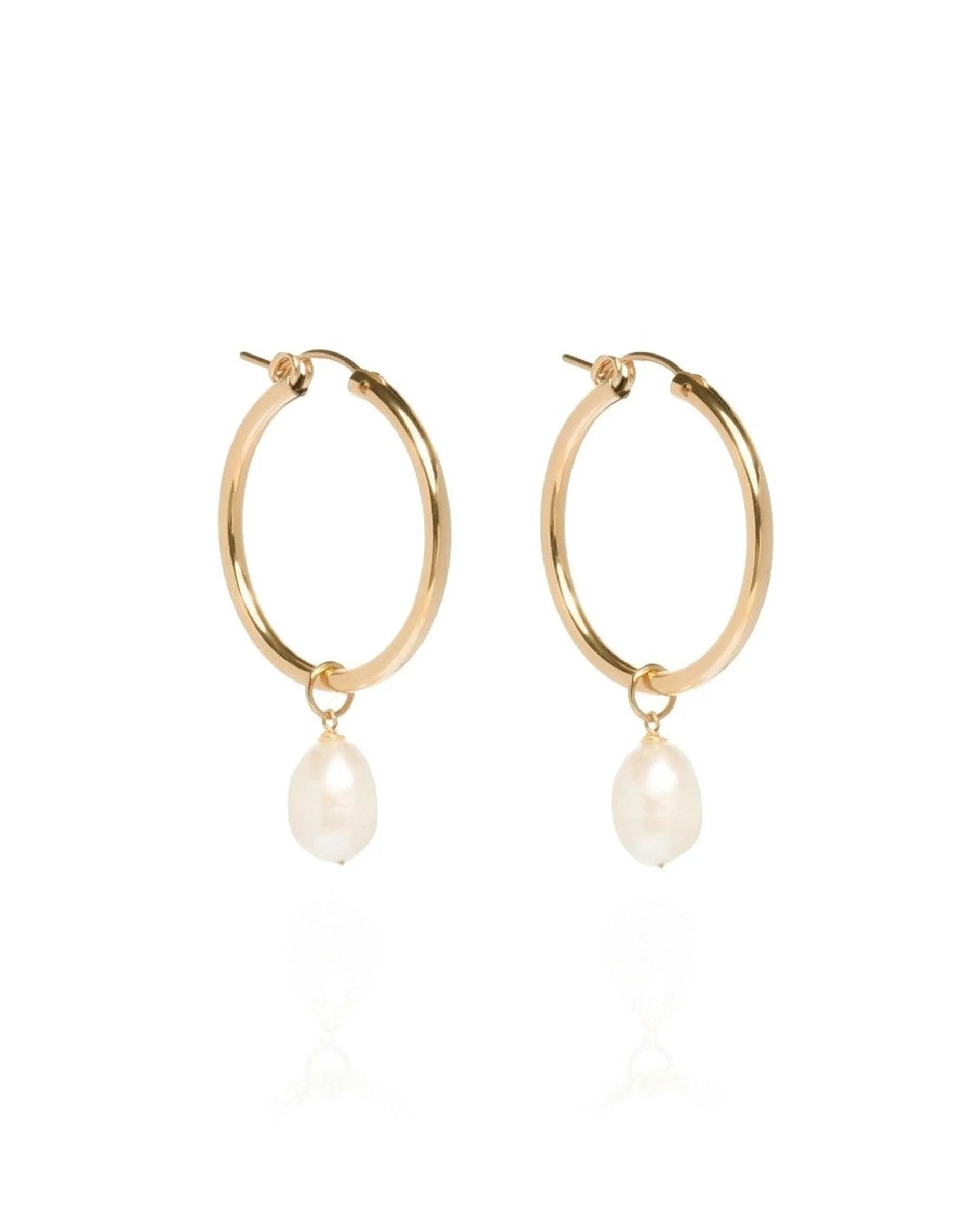 Amelie Baroque Pearl Gold Hoops - ELLA PALM