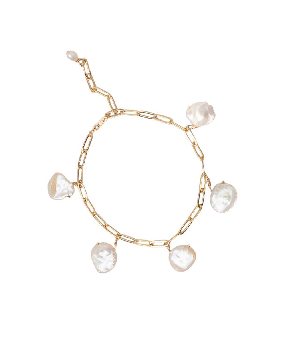 Antibes Keshi Pearl Gold Bracelet - ELLA PALM