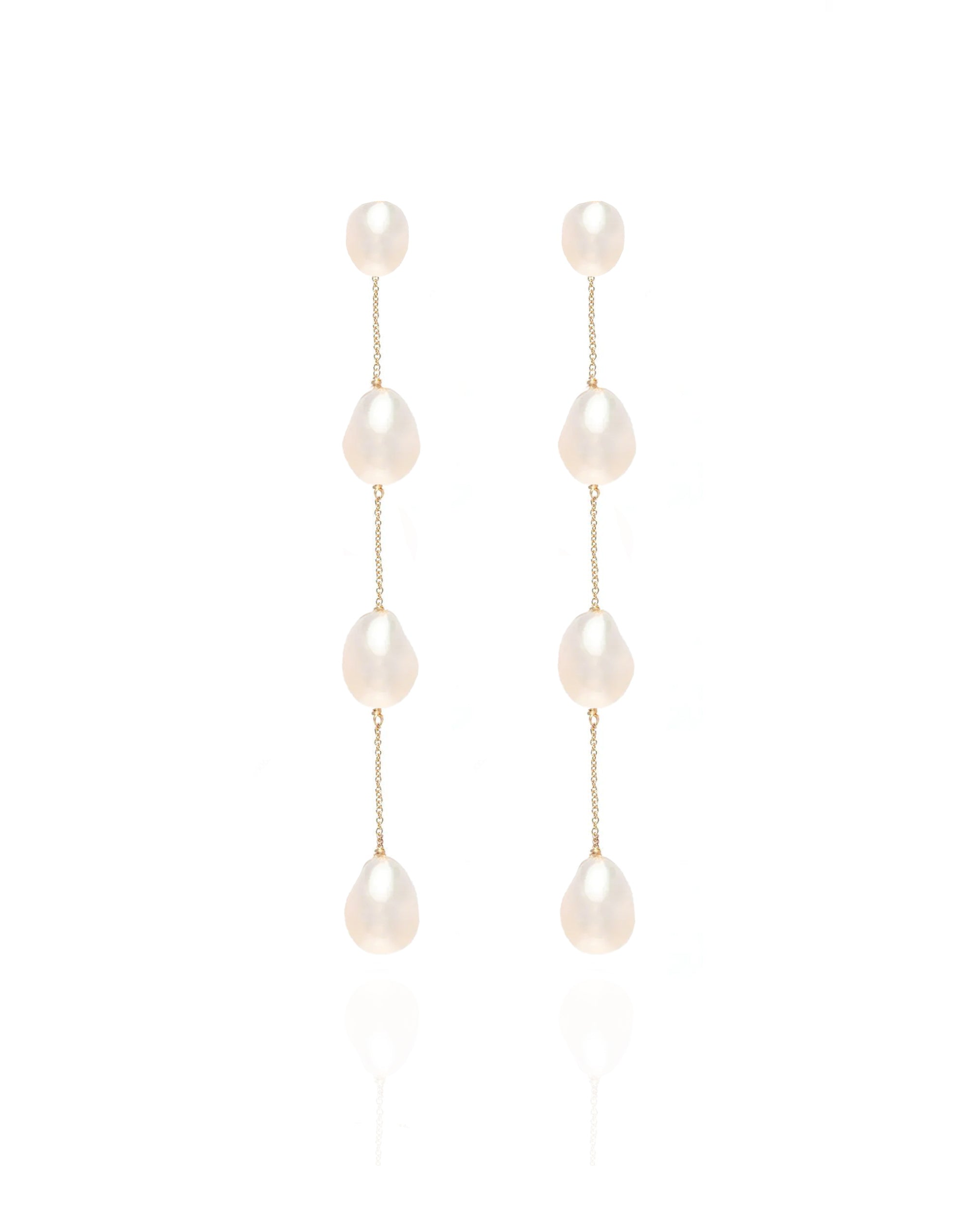 Arabella Baroque Pearl Drop Gold Earrings