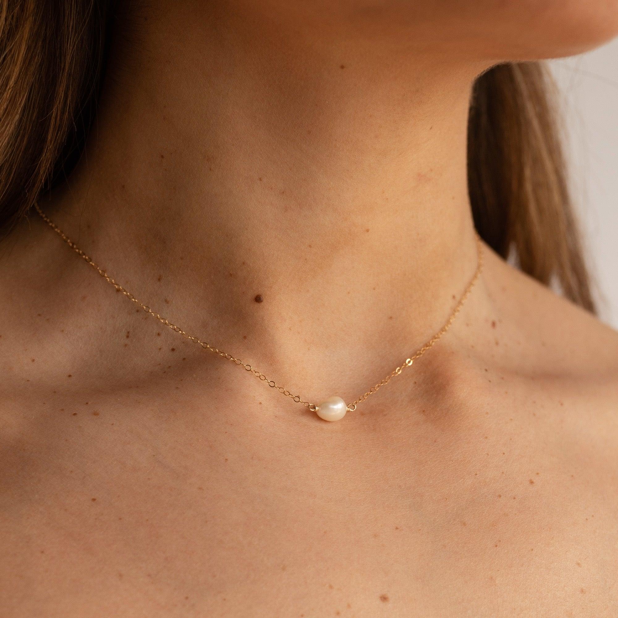 Cami Pearl 14k Gold Necklace - ELLA PALM