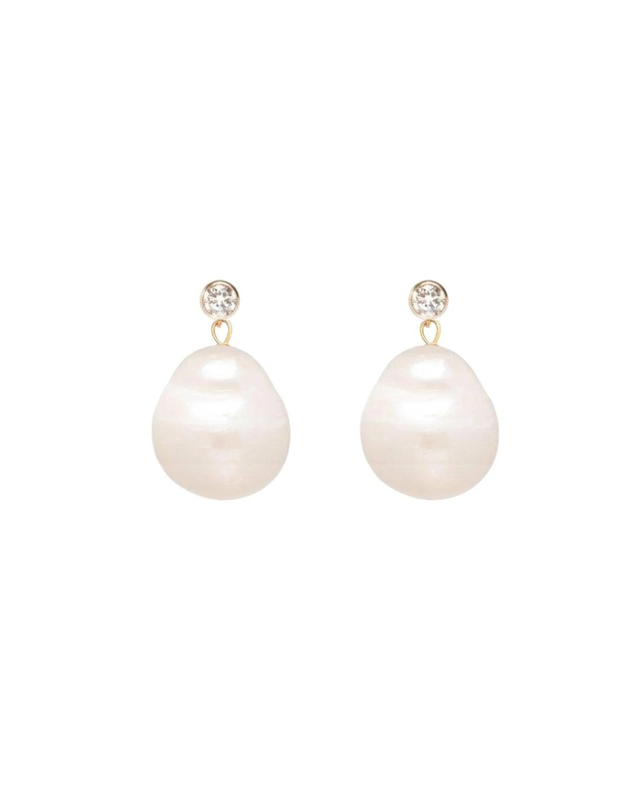 Eve Topaz Baroque Pearl Drop Earrings - ELLA PALM