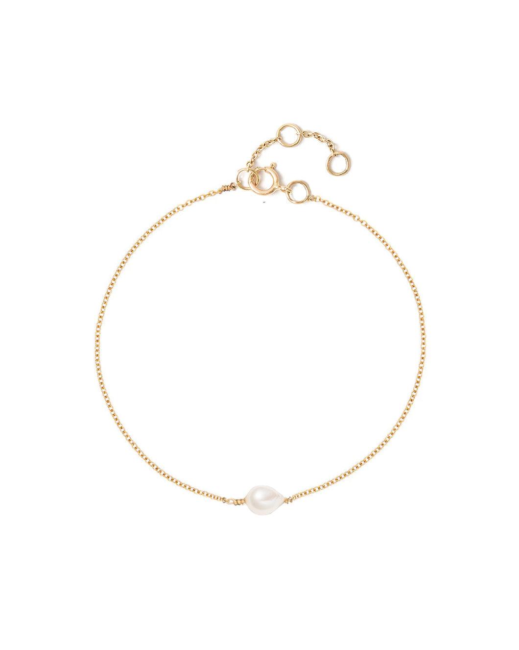 Gigi Single Pearl Gold Bracelet - ELLA PALM