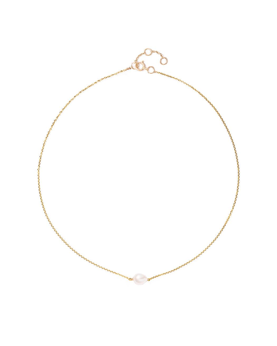 Gigi Single Pearl Gold Necklace - ELLA PALM