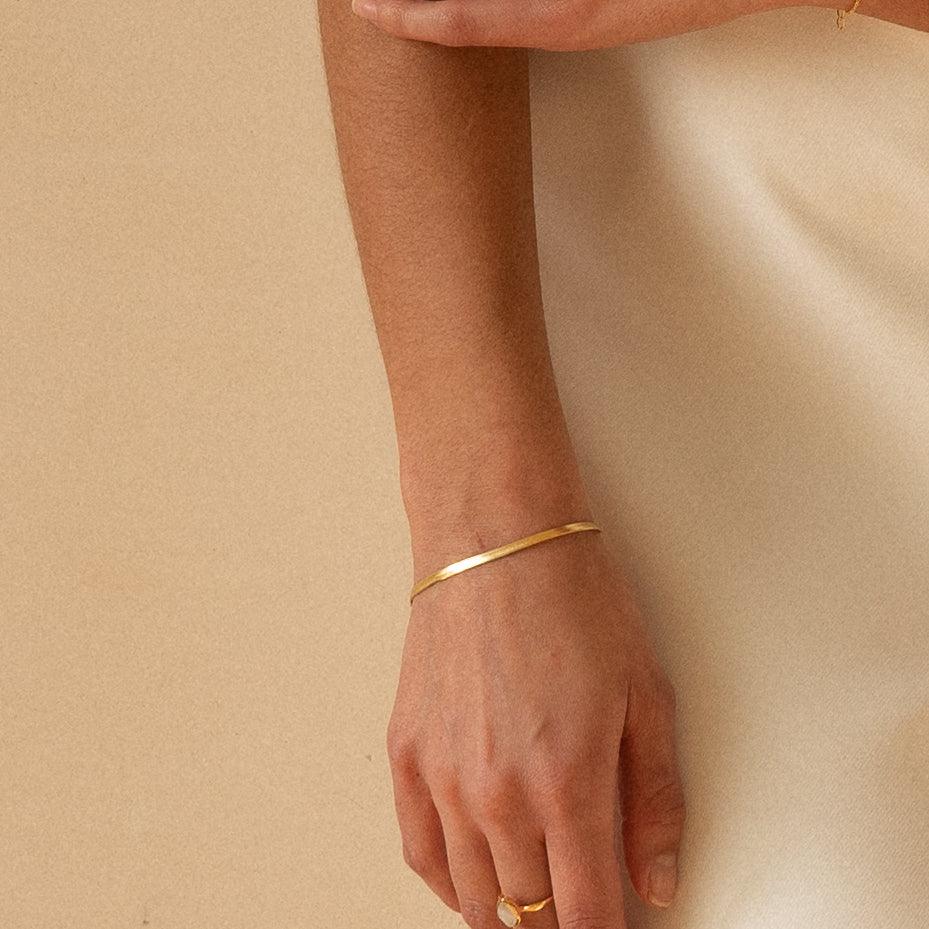 Kendra Snake Chain 14k Gold Bracelet - ELLA PALM