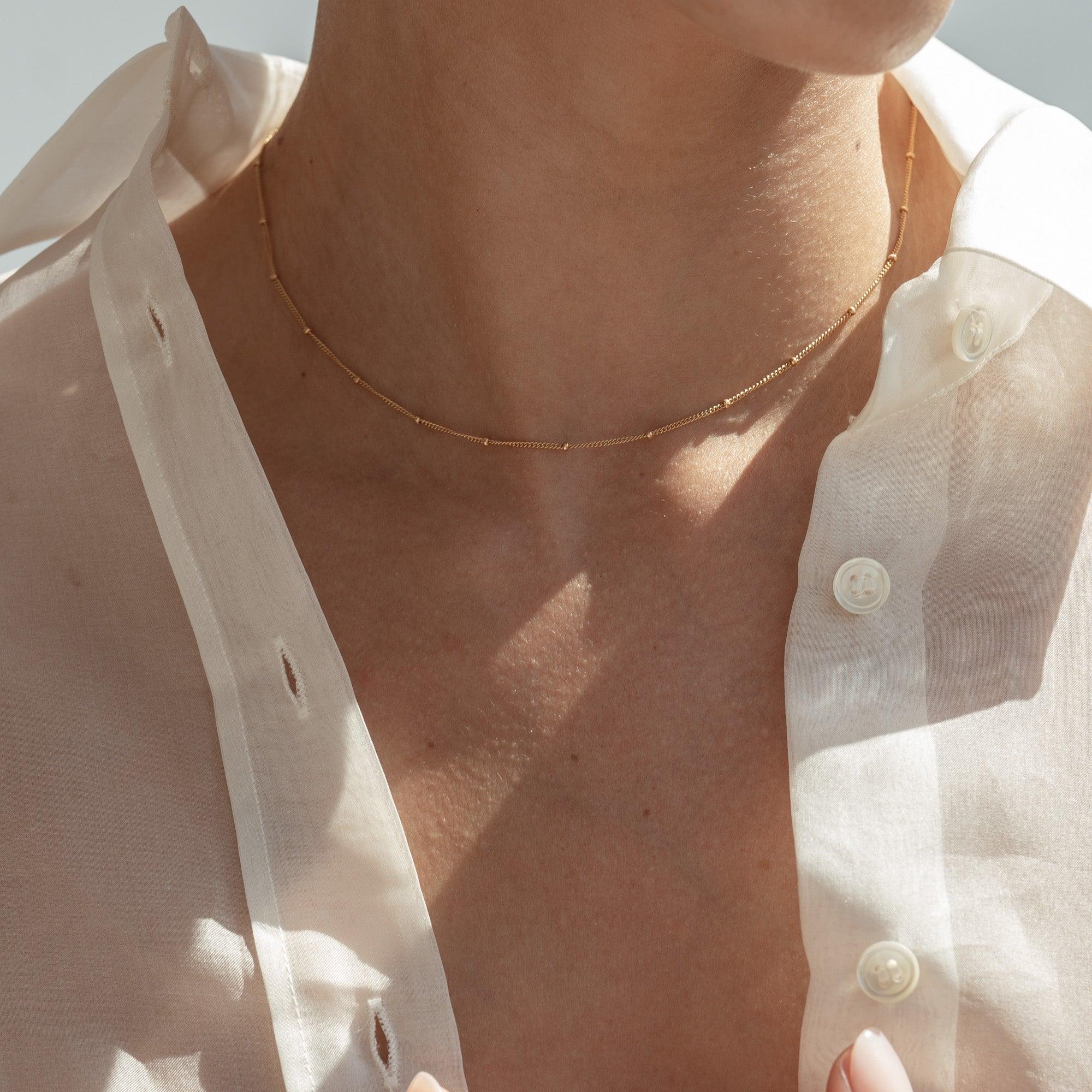 Kira Beaded 14k Gold Necklace - ELLA PALM
