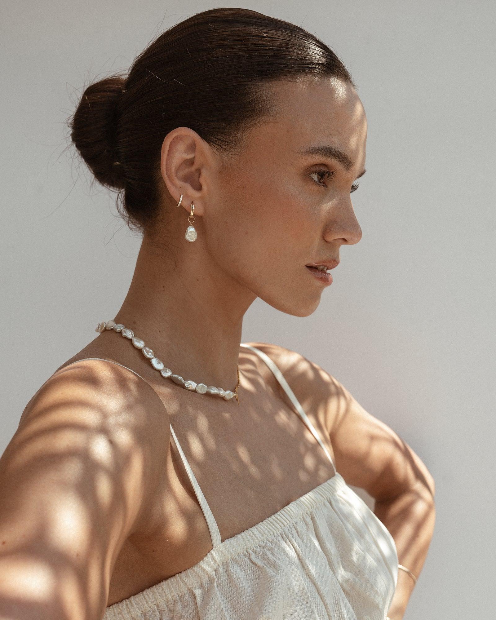 Layla Baroque Pearl 14k Gold Earrings - ELLA PALM