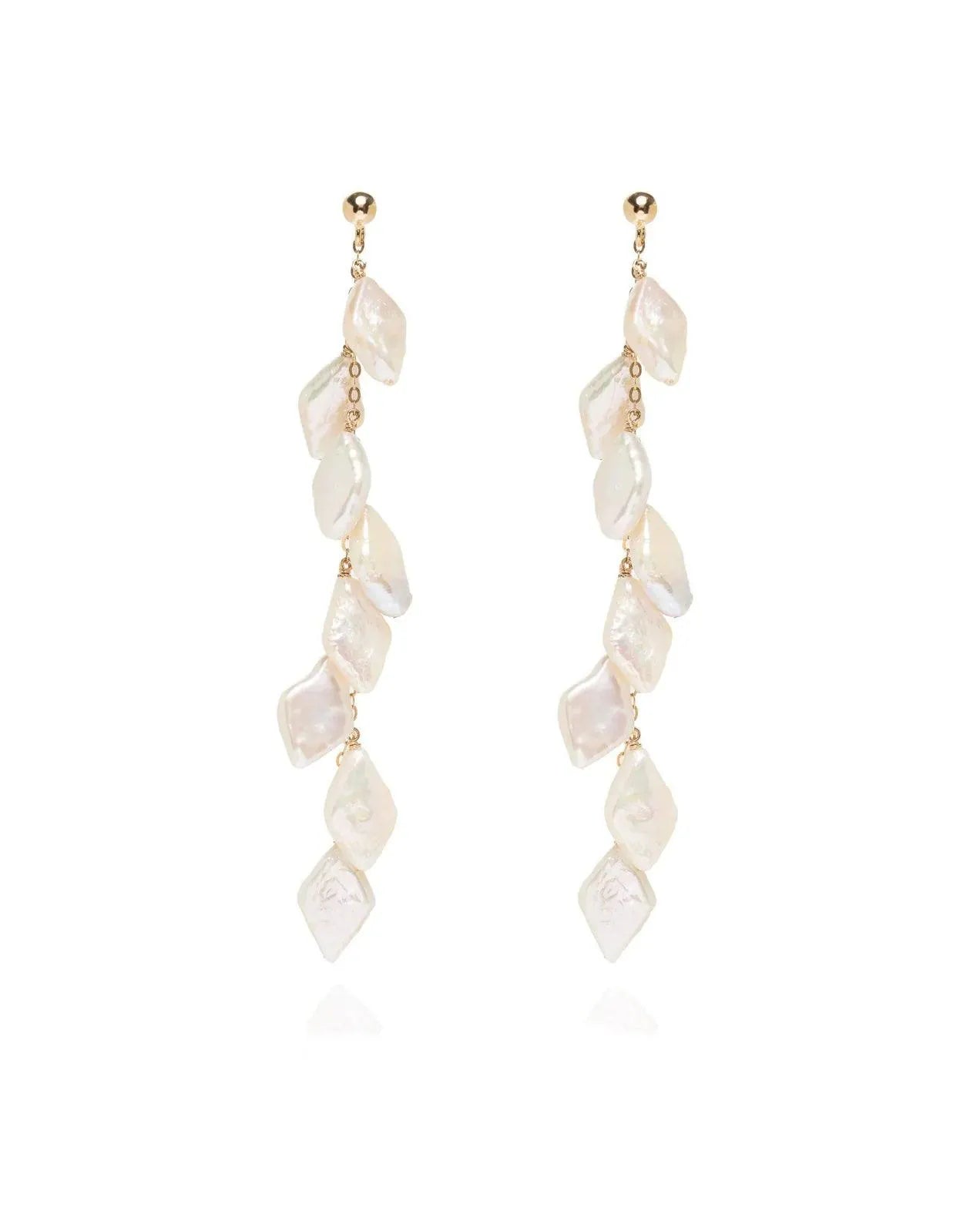 Lola Waterfall Pearl Gold Earrings - ELLA PALM