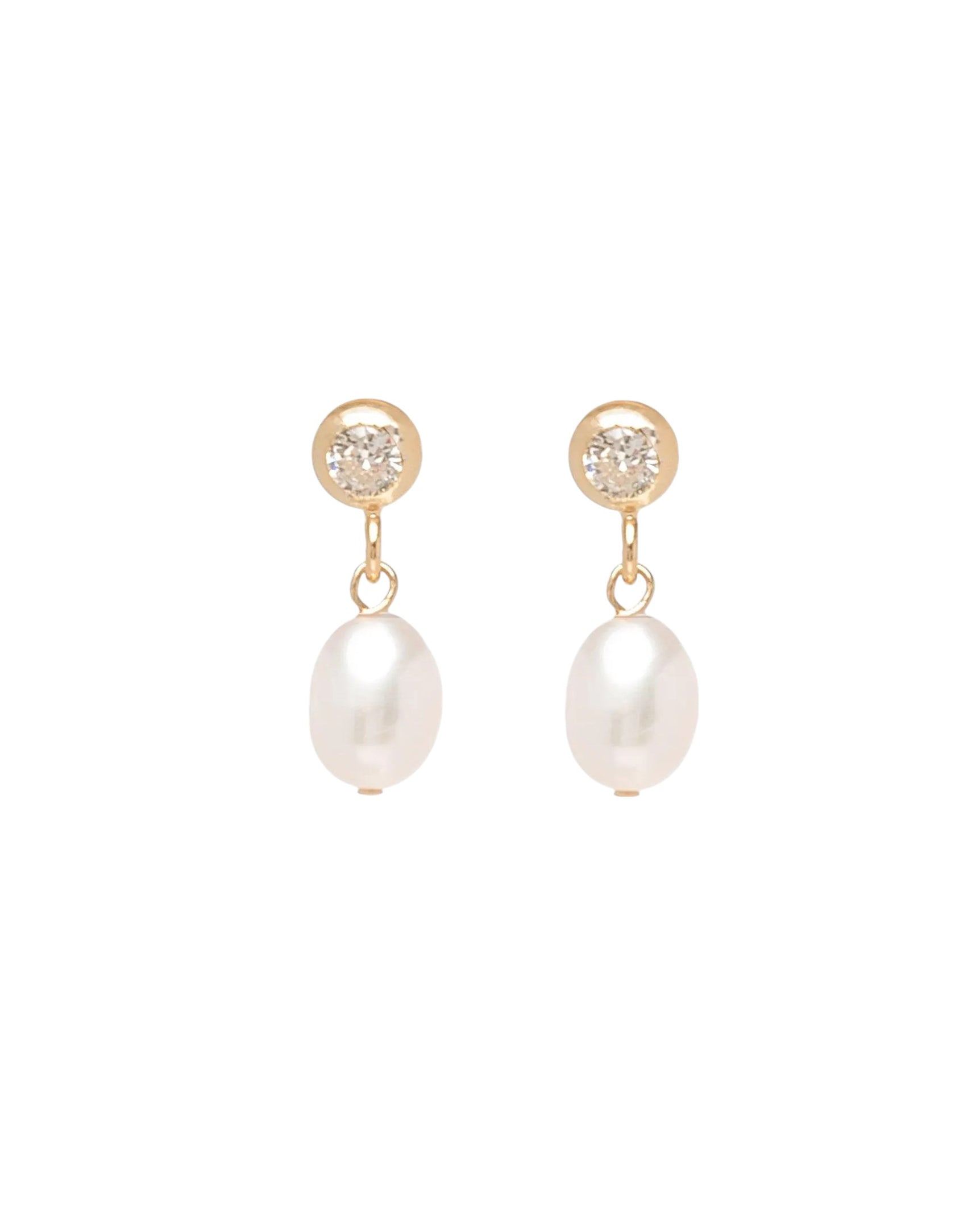 Lucia Topaz Pearl Studs - Luxe