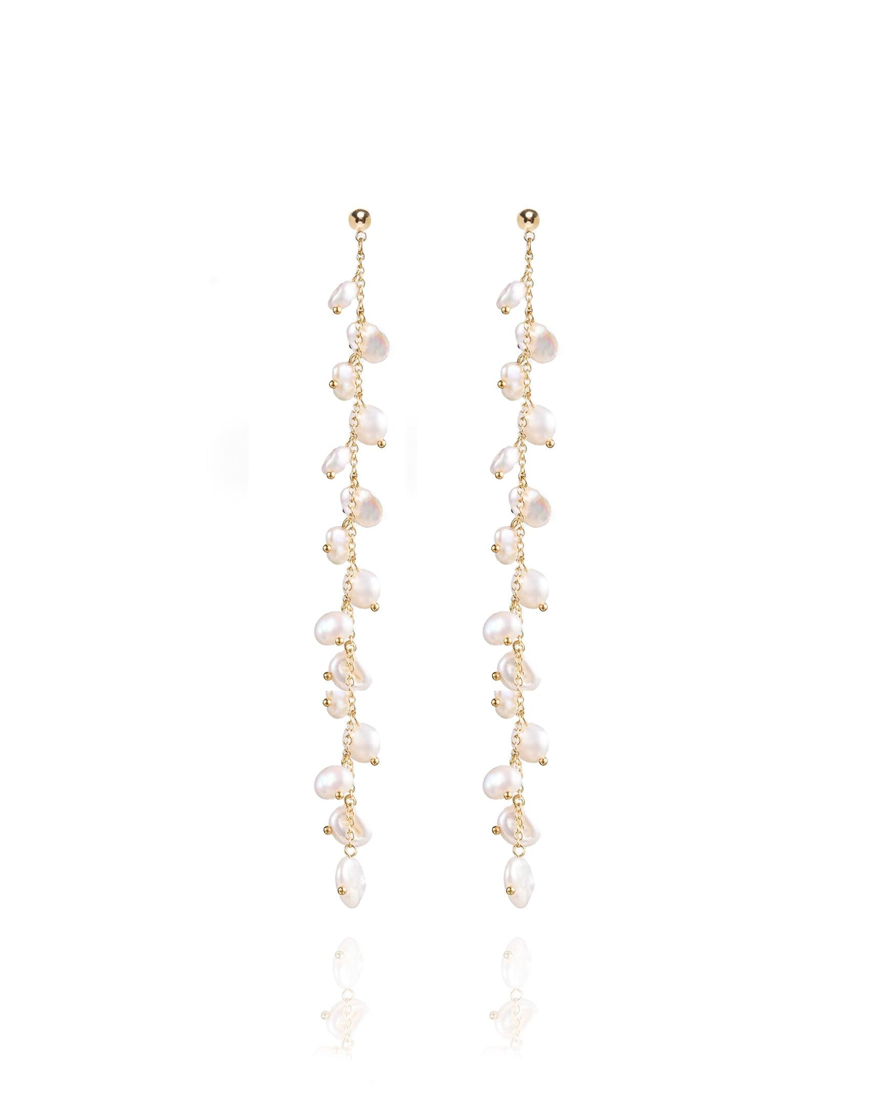 Milana Keshi Pearl Gold Earrings - ELLA PALM