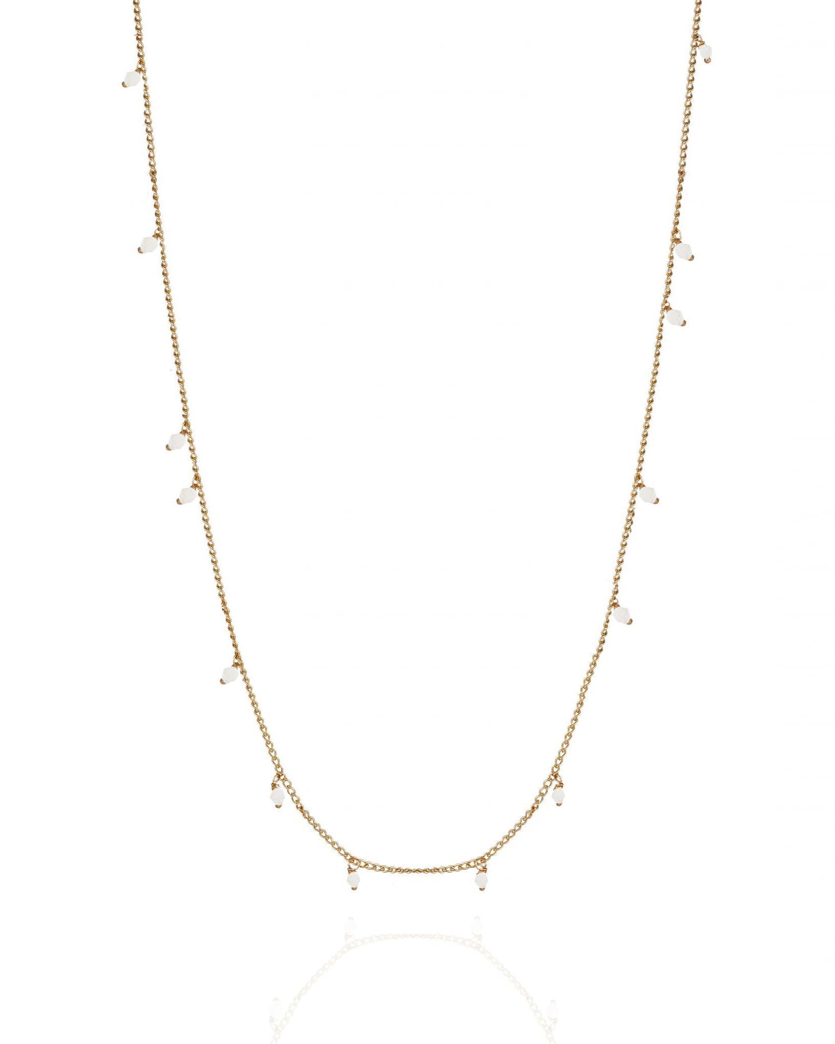 Moonstone Gemstone Scatter Gold Necklace - ELLA PALM