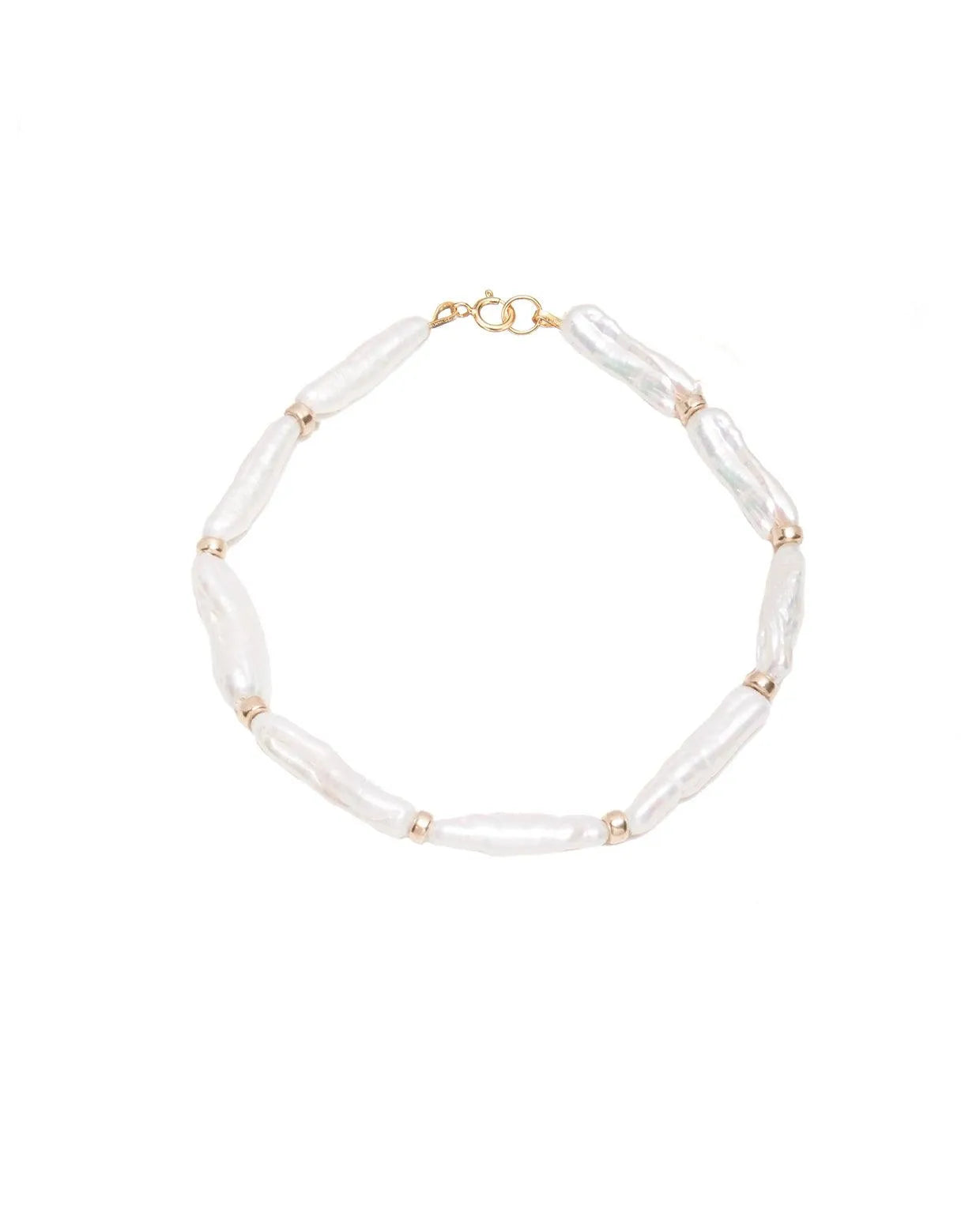 Nola Biwa Pearl Beaded Gold Bracelet - ELLA PALM