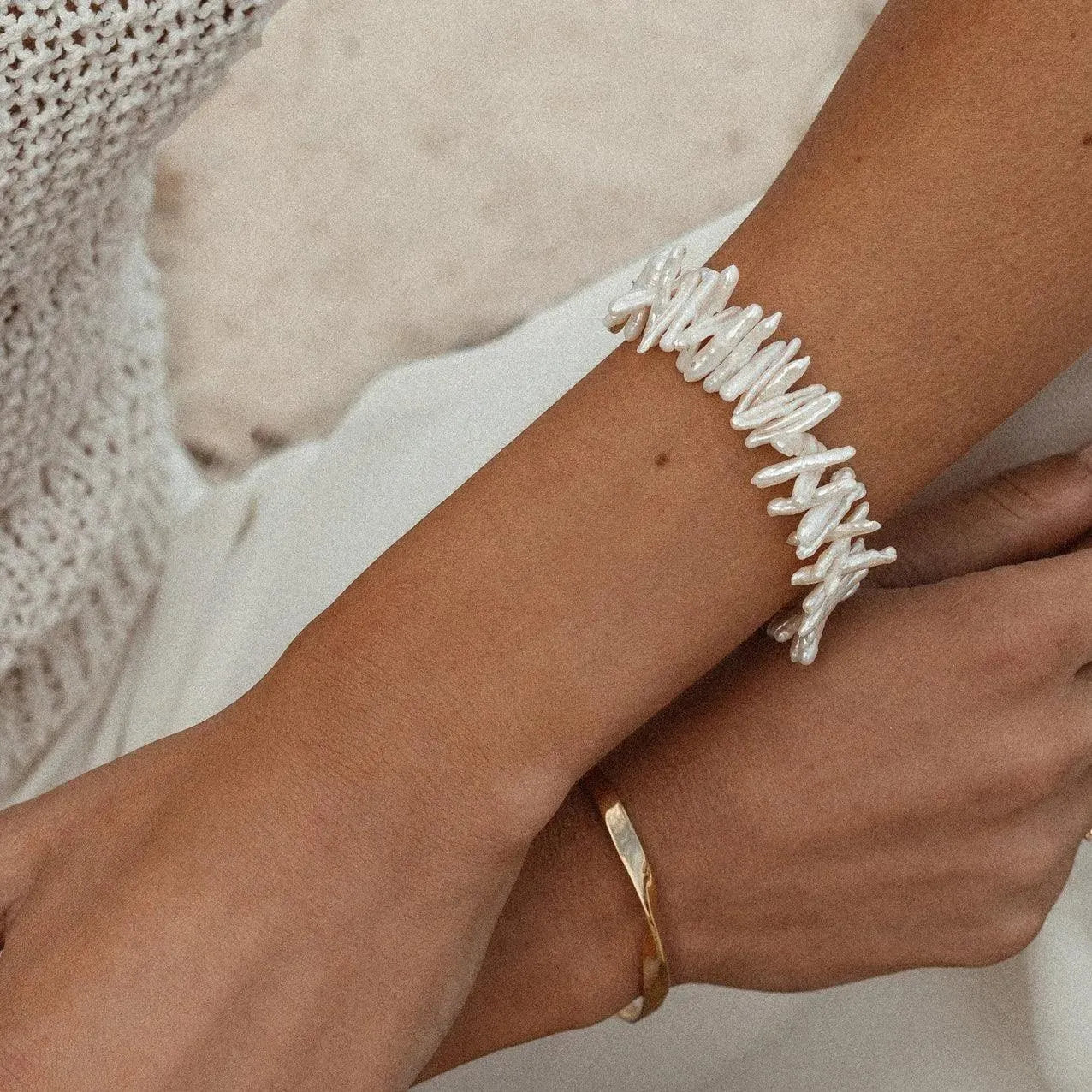 Norah Biwa Pearl Gold Bracelet - ELLA PALM