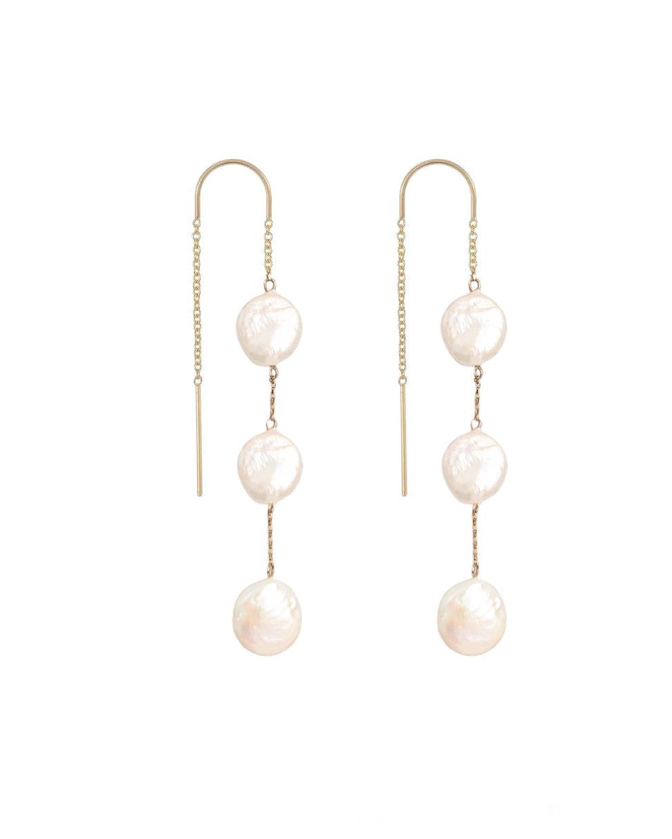 Savannah Coin Pearl Gold Earrings - ELLA PALM