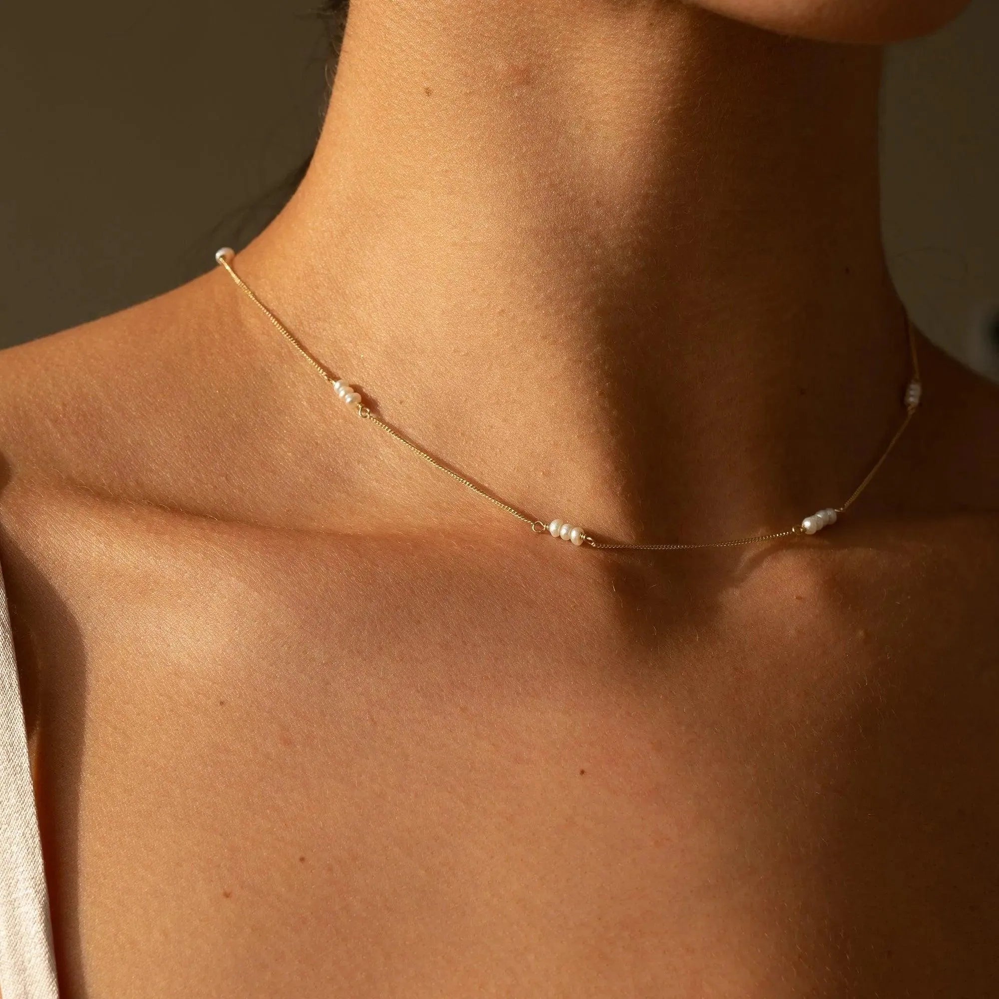 Tessa Seed Pearl Gold Necklace - ELLA PALM