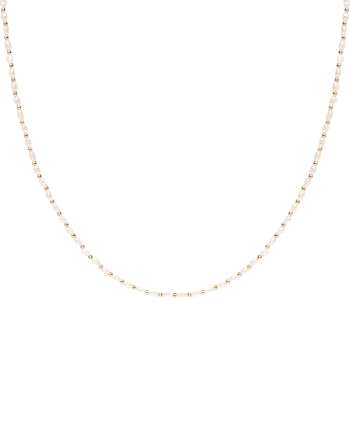 Vacation Pearl 14k Gold Beaded Necklace - ELLA PALM