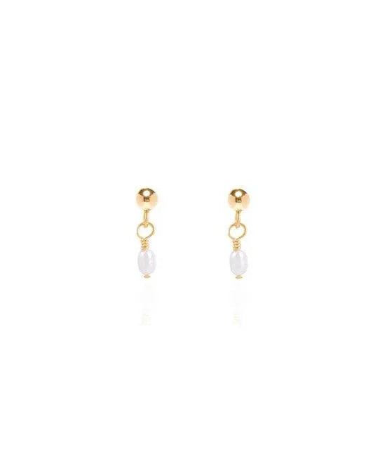 Sofie Mini Rice Pearl Gold Studs - ELLA PALM