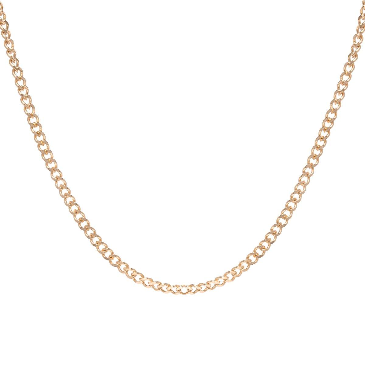 Valencia 14k Gold Curb Chain Necklace - ELLA PALM